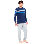 Pigiama uomo Kappa 21264 caldo cotone blu navy con polsini