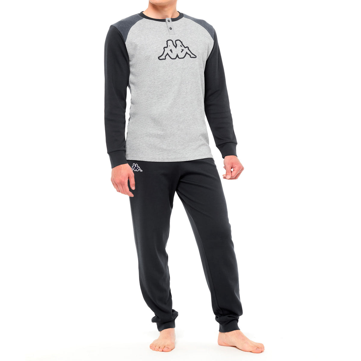 Pigiama uomo calibrato Kappa 21270 conformato caldo cotone grigio