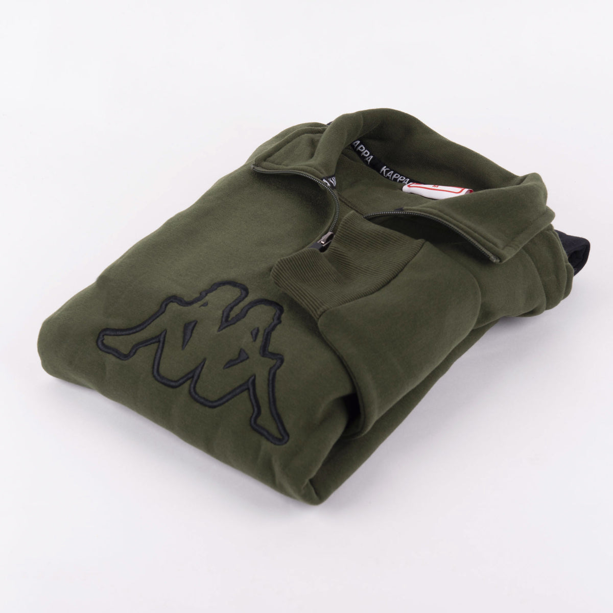 Pigiama tuta Kappa cotone felpato mezza zip uomo 21286 militare