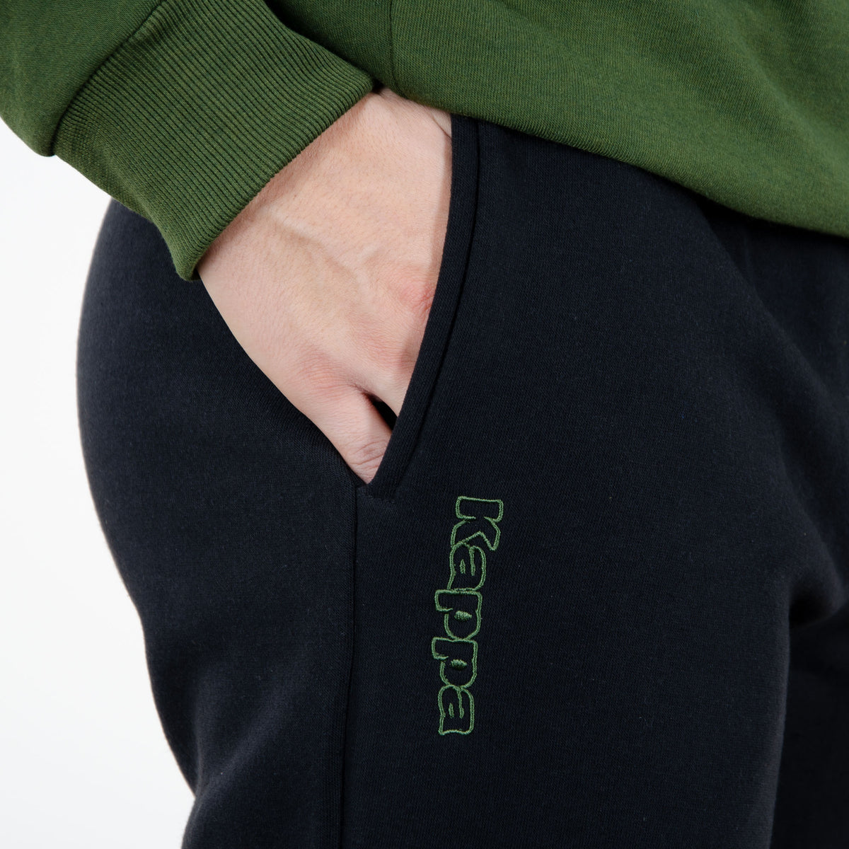 Pigiama tuta Kappa cotone felpato mezza zip uomo 21286 militare