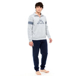 Pigiama tuta Kappa cotone felpato mezza zip uomo 21286 grigio