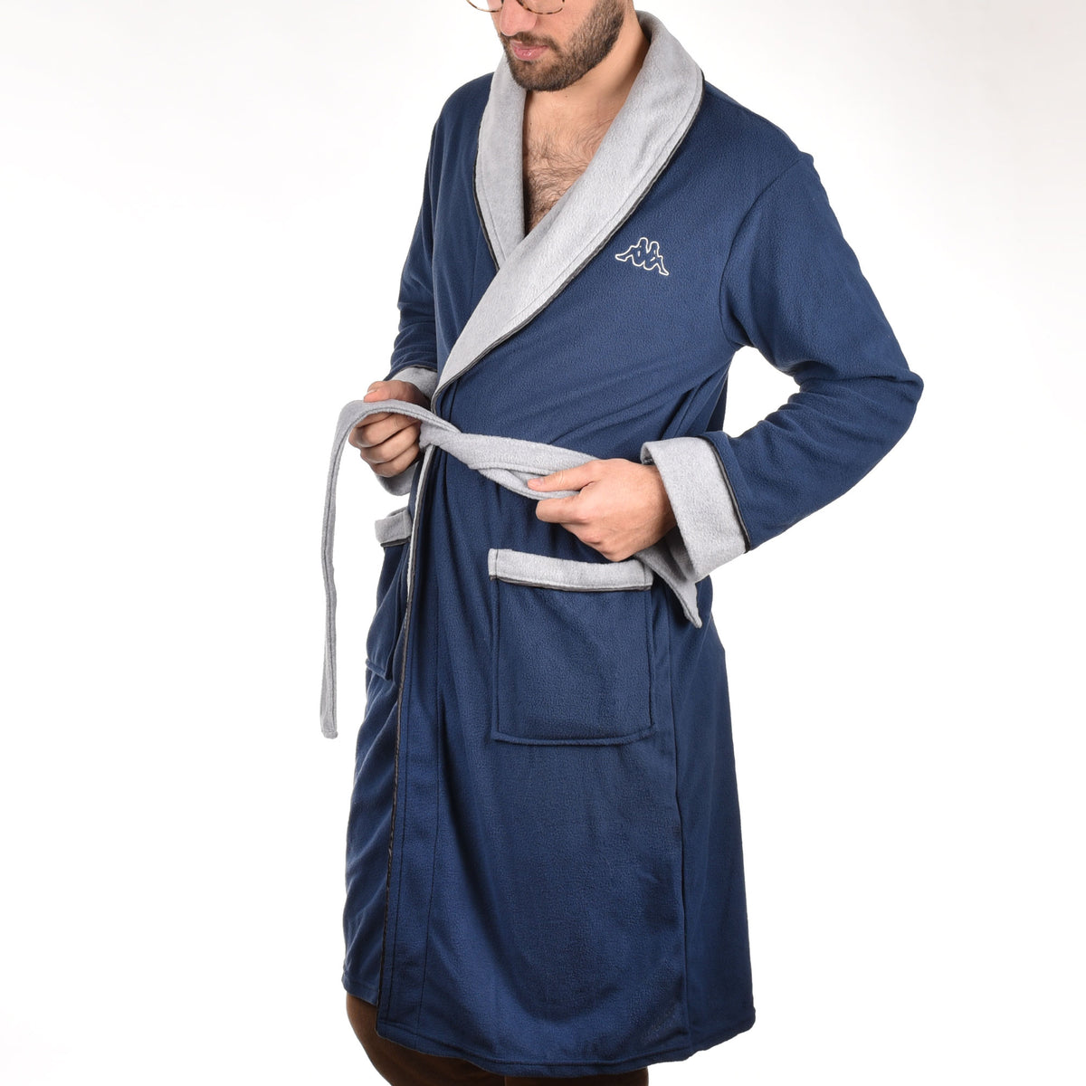 Vestaglia uomo giacca da camera in caldo pile lunga Kappa 21413 navy