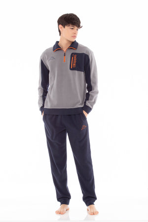 Pigiama tuta in pile micro polar mezza zip e taschino Kappa 22133 navy
