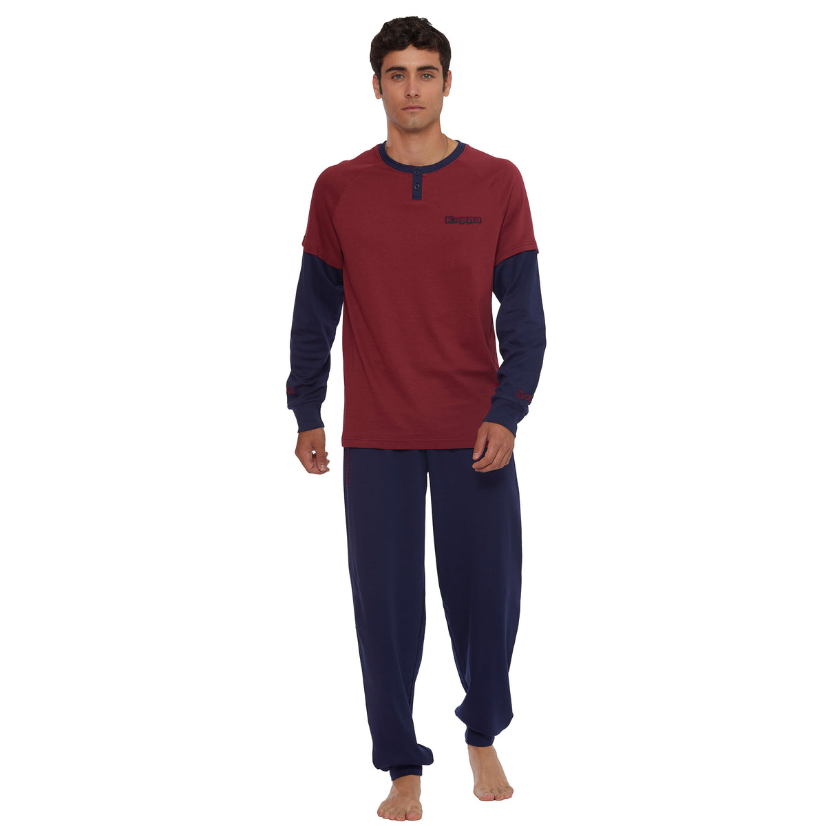 Pigiama uomo scollo serafino in caldo cotone Kappa KMW24609