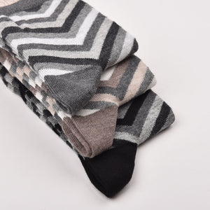 Calze donna Leon d'oro Kris moda fantasia zig zag 3 paia