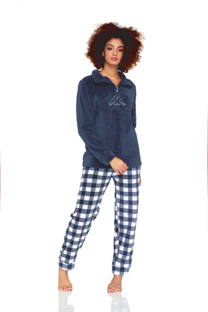 Pigiama donna Kappa 20661 jeans caldissimo pile coral