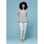 Pigiama donna Kappa 21368 caldo cotone grigio melange