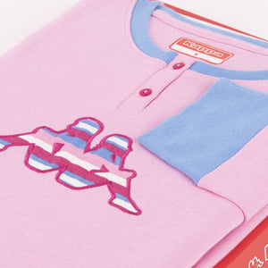 Pigiama donna caldo cotone Kappa 21373 rosa a righe
