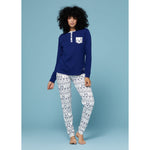 Pigiama donna Kappa 21375 caldo cotone navy