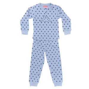 Pigiama bambina caldo cotone con stelle Kappa celeste 21382B