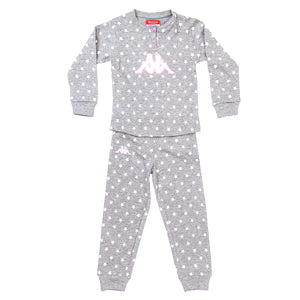 Pigiama bambina caldo cotone con stelle Kappa grigio 21382B