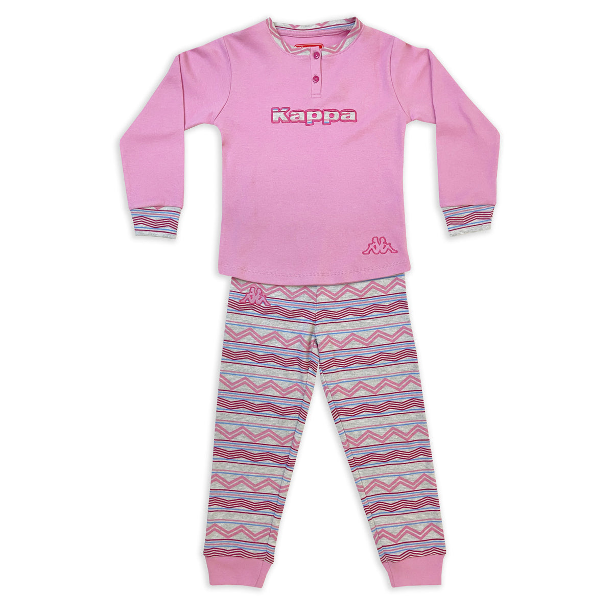 Pigiama bambina caldo cotone bimba Kappa fantasia 21384 rosa