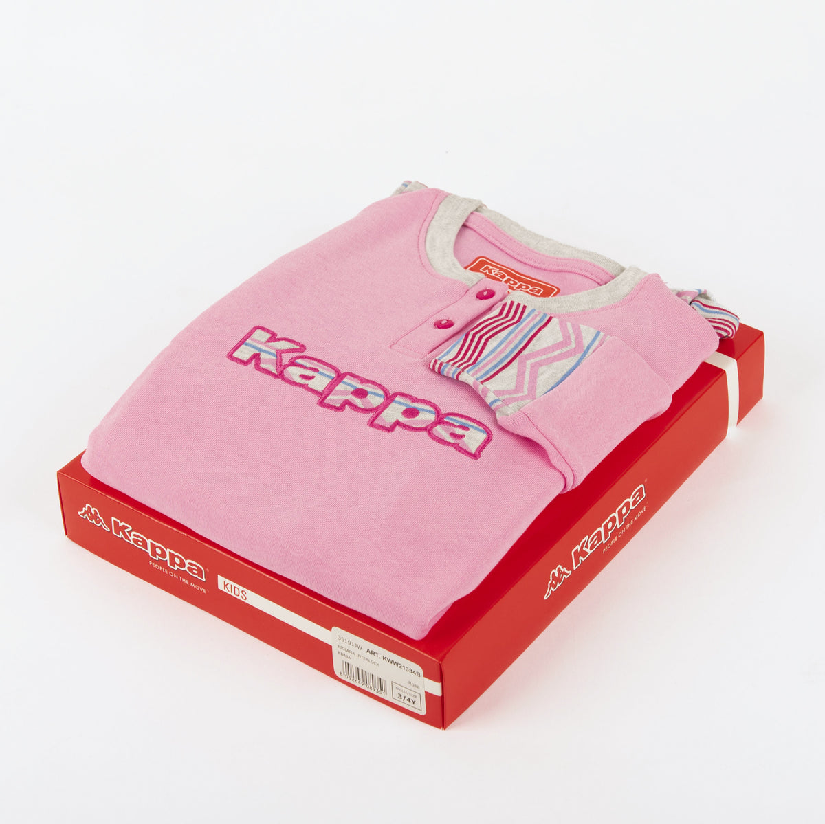 Pigiama bambina caldo cotone bimba Kappa fantasia 21384 rosa