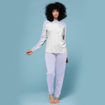 Pigiama Kappa donna caldo cotone 21386 grigio lilla