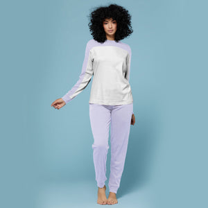 Pigiama Kappa donna caldo cotone 21386 grigio lilla