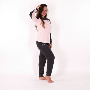 Pigiama Kappa donna caldo cotone 21386 rosa antracite 