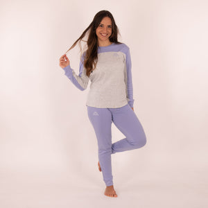 Pigiama Kappa donna caldo cotone 21386 grigio lilla