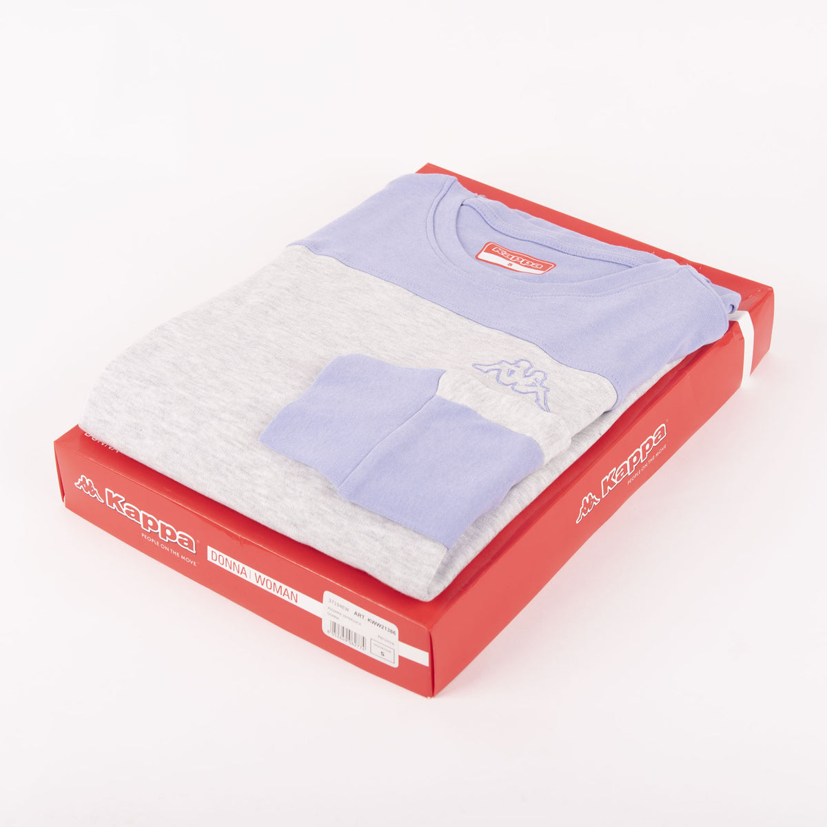 Pigiama Kappa donna caldo cotone 21386 grigio lilla