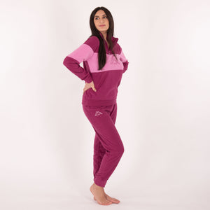 Pigiama donna invernale kappa 21394 prugna in pile