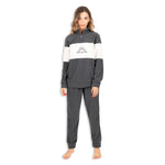 Pigiama donna invernale kappa 21394 grigio piombo in pile