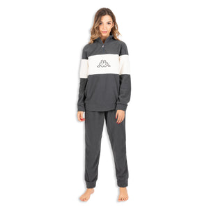 Pigiama donna invernale kappa 21394 grigio piombo in pile