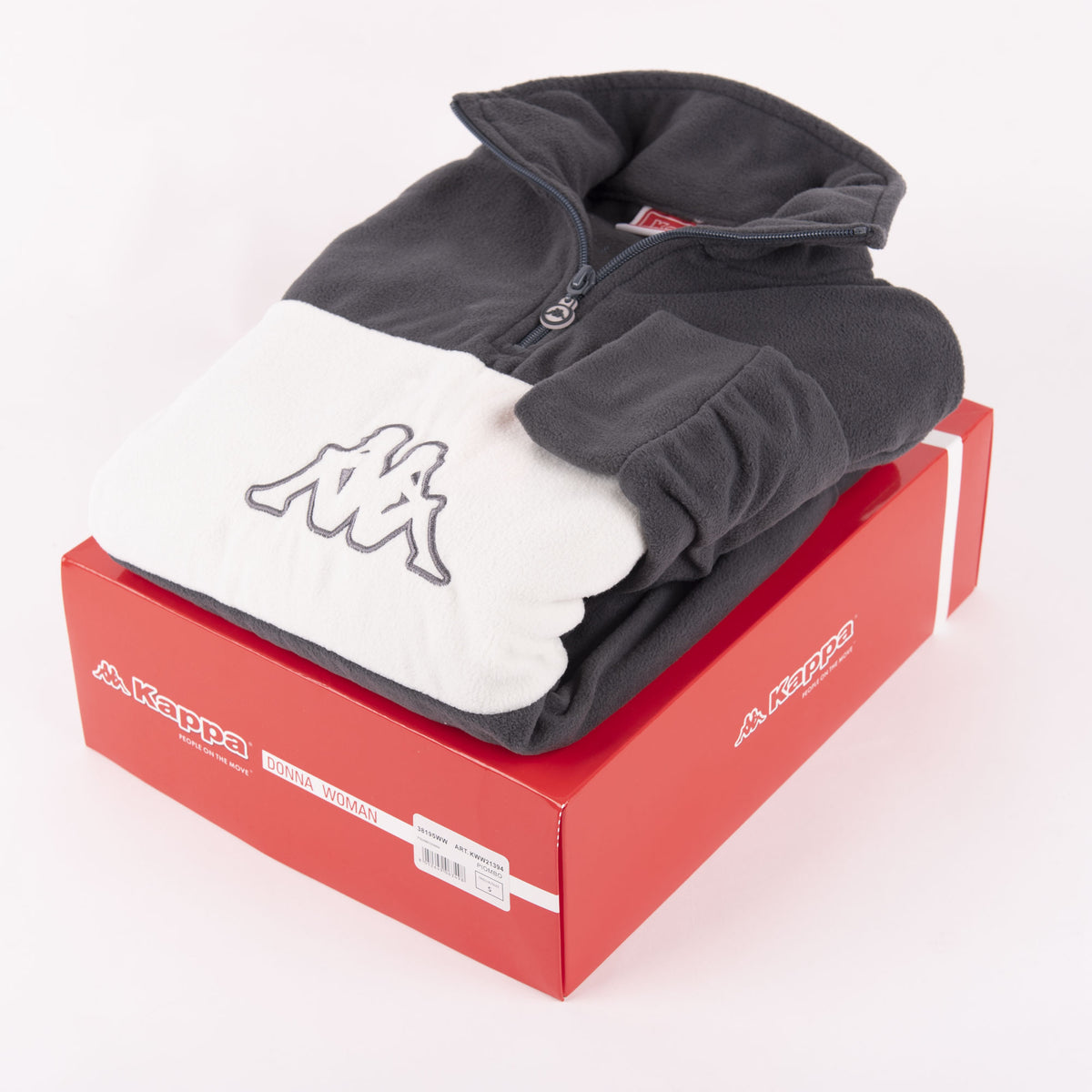 Pigiama donna invernale kappa 21394 grigio piombo in pile