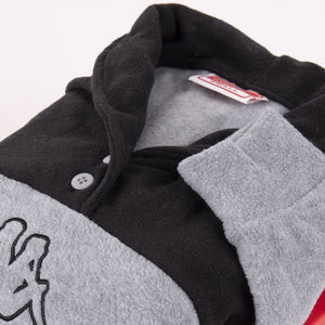 Pigiama donna collo a scialle in pile Kappa nero grigio 21395