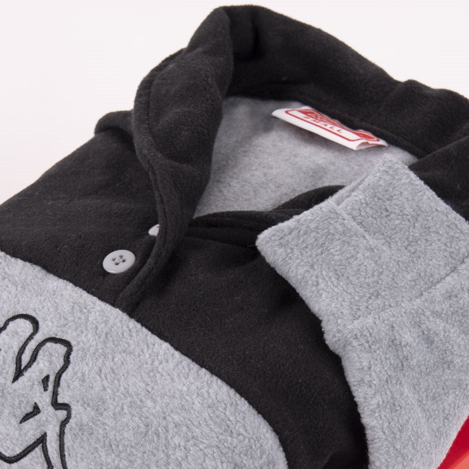 Pigiama donna collo a scialle in pile Kappa nero grigio 21395