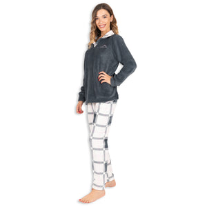 Pigiama donna coral caldissimo a collo alto grigio Kappa 21711