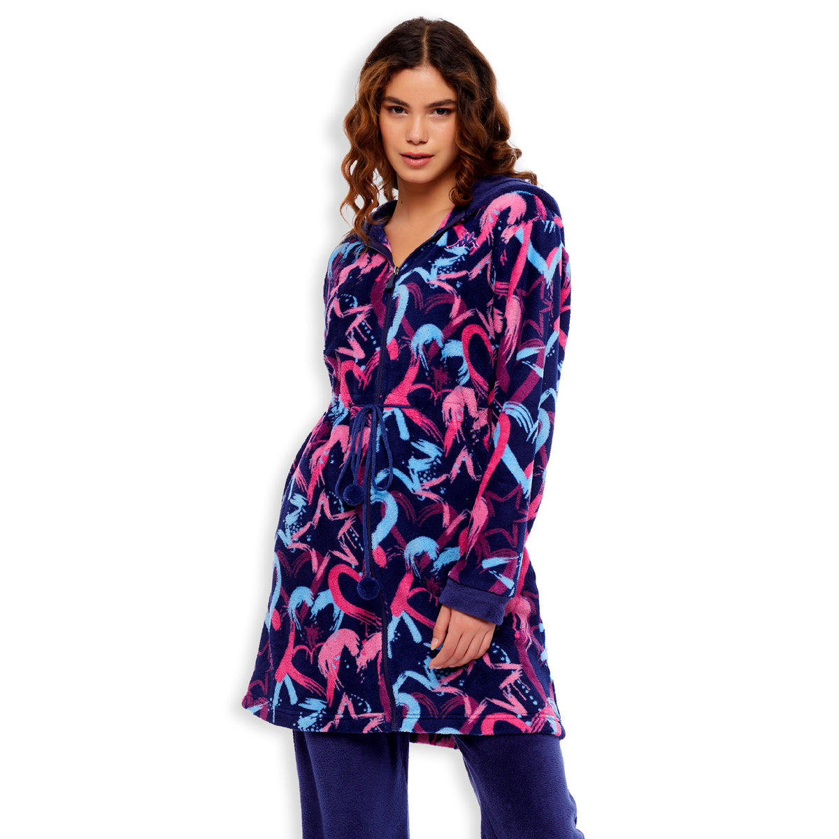 Vestaglia colorata cuori giacca con cappuccio Kappa blu 22262