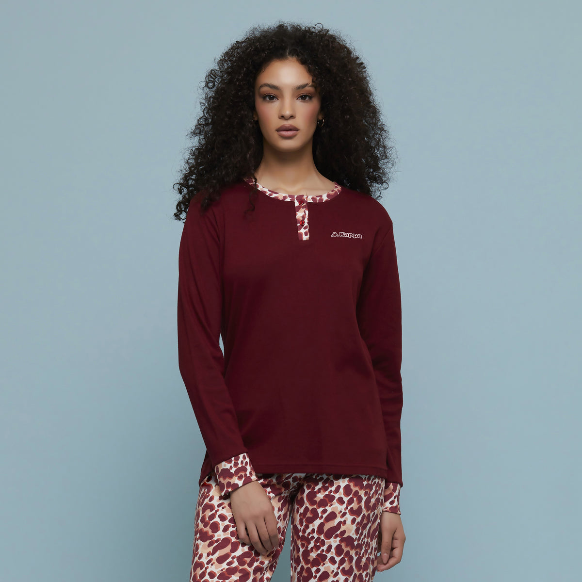 Pigiama donna caldo cotone leopardato Kappa KWW 23001
