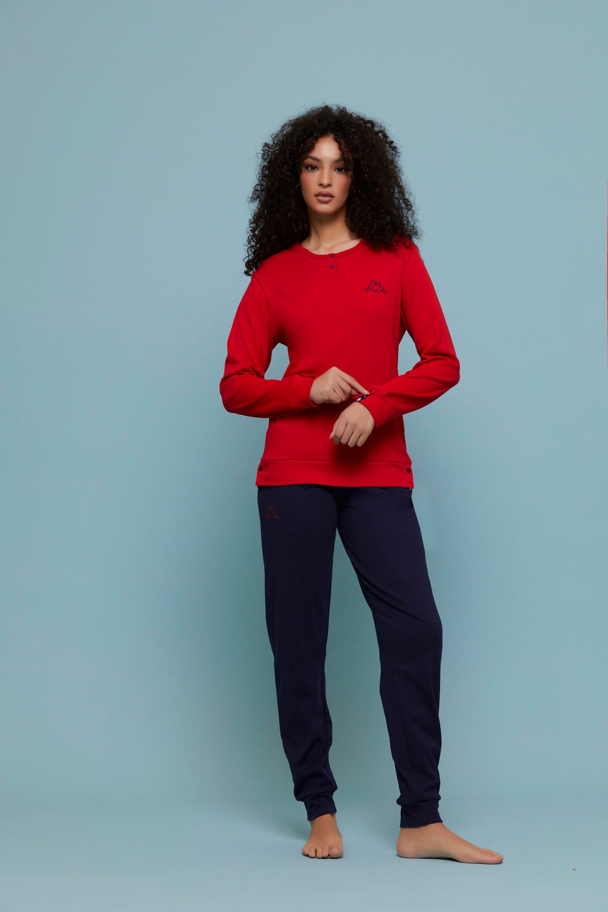 Pigiama donna con bottoncini Kappa caldo cotone KWW 23007