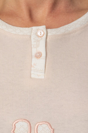 Pigiama donna invernale Kappa KWW22211 caldo cotone cipria