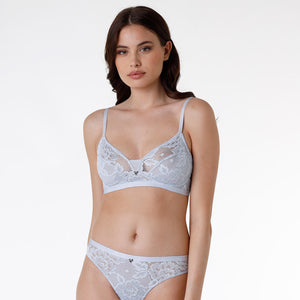 Reggiseno Lovable senza ferretto Lovable L0CCF pizzo e tulle cielo