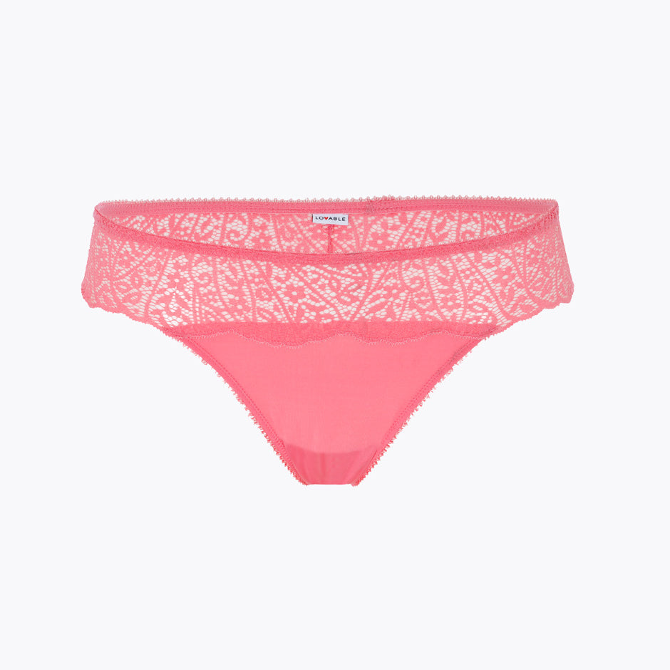 Brasiliano in pizzo e microfibra Lovable L0CNS corallo