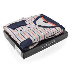 Pigiama uomo Lovable L0CPY cotone rigato grigio blu