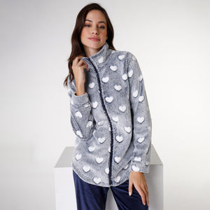 Pigiama donna in caldo pile a cuoricini Lovable L0DNF