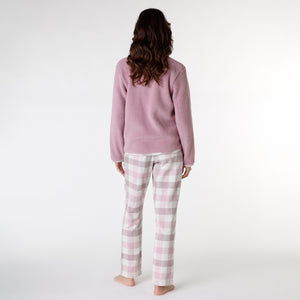 Pigiama donna in caldo pile sherpa maglia scollo a serafino con zip Lovable L0DNK