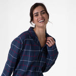 Pigiama donna maglia aperta in cotone di flanella Lovable L0DNS