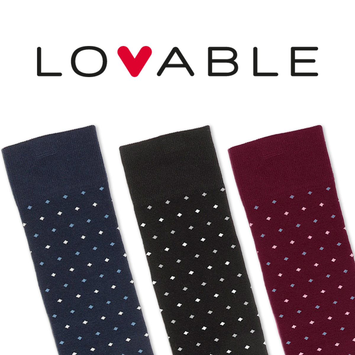 Calze uomo lunghe con rombi Set da 3 Lovable L0DRQ