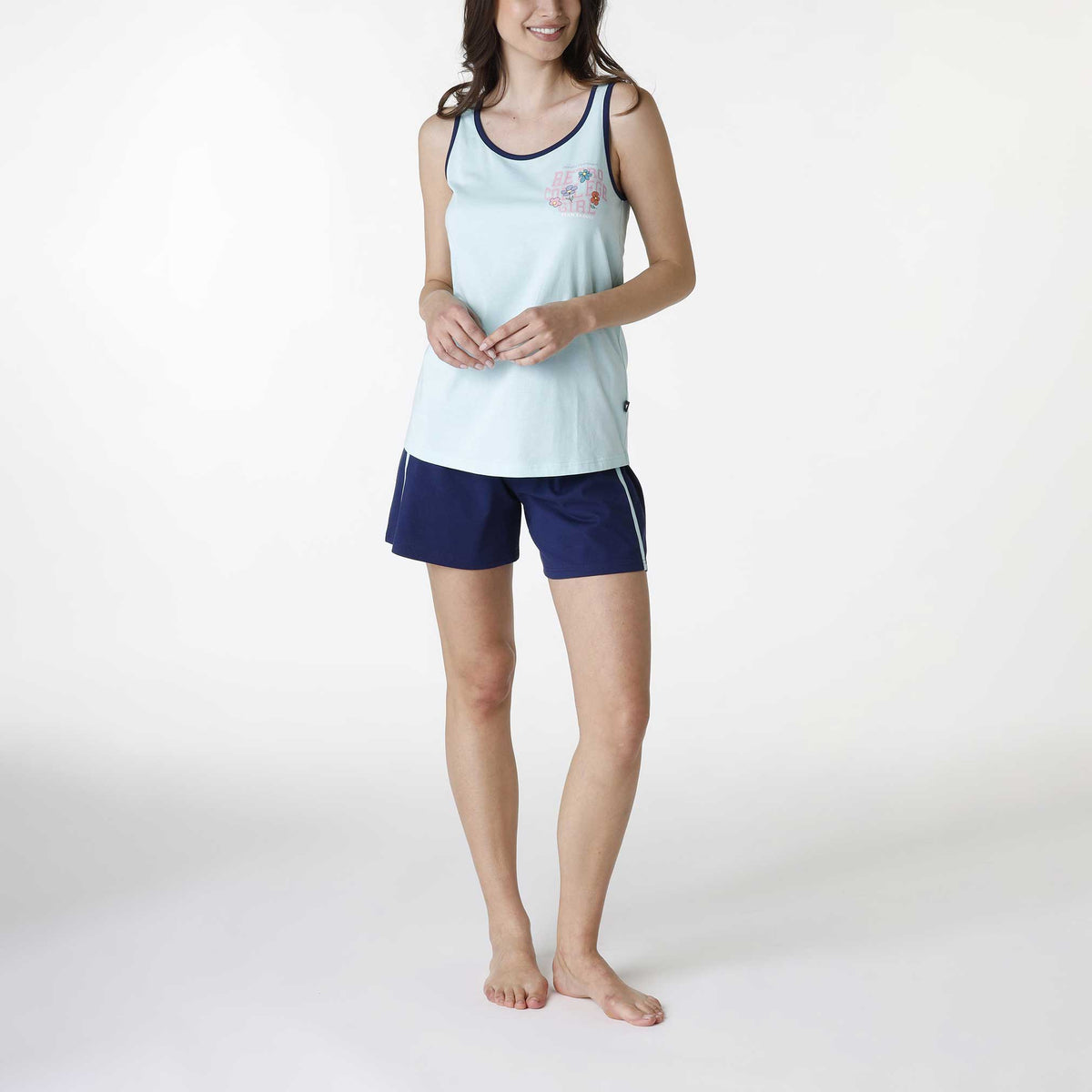 Pigiama Donna Estivo con pantaloncino 100% cotone Lovable L0DSO