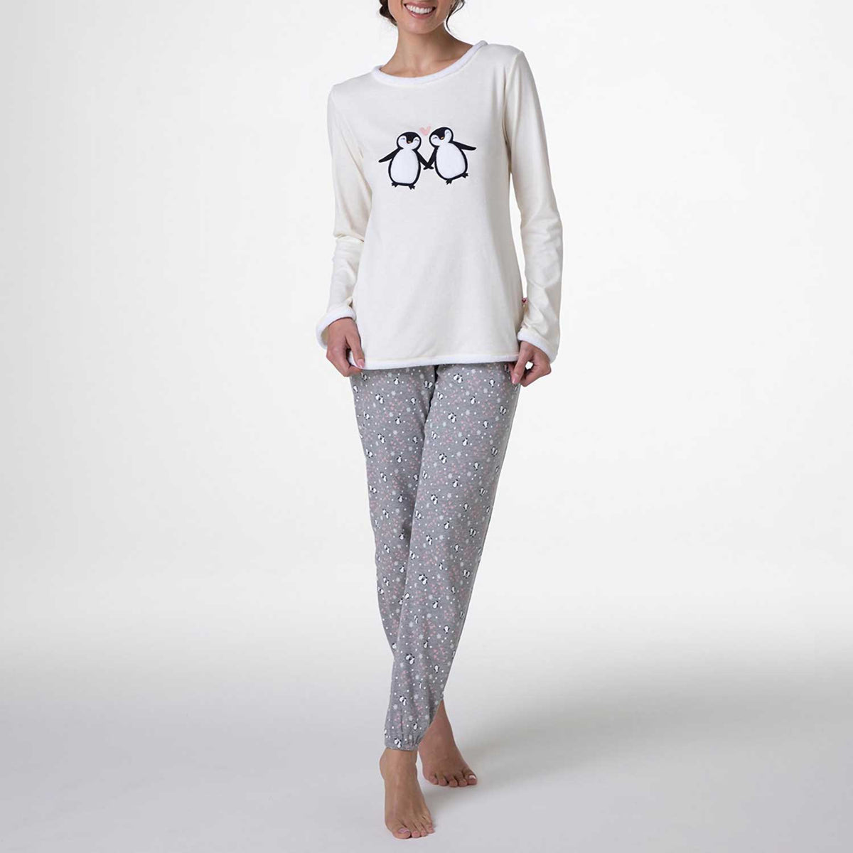Pigiama donna pinguino caldo cotone Lovable L0AE9I
