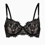 Reggiseno balconcino con ferretto in pizzo nero Lovable L0EE5