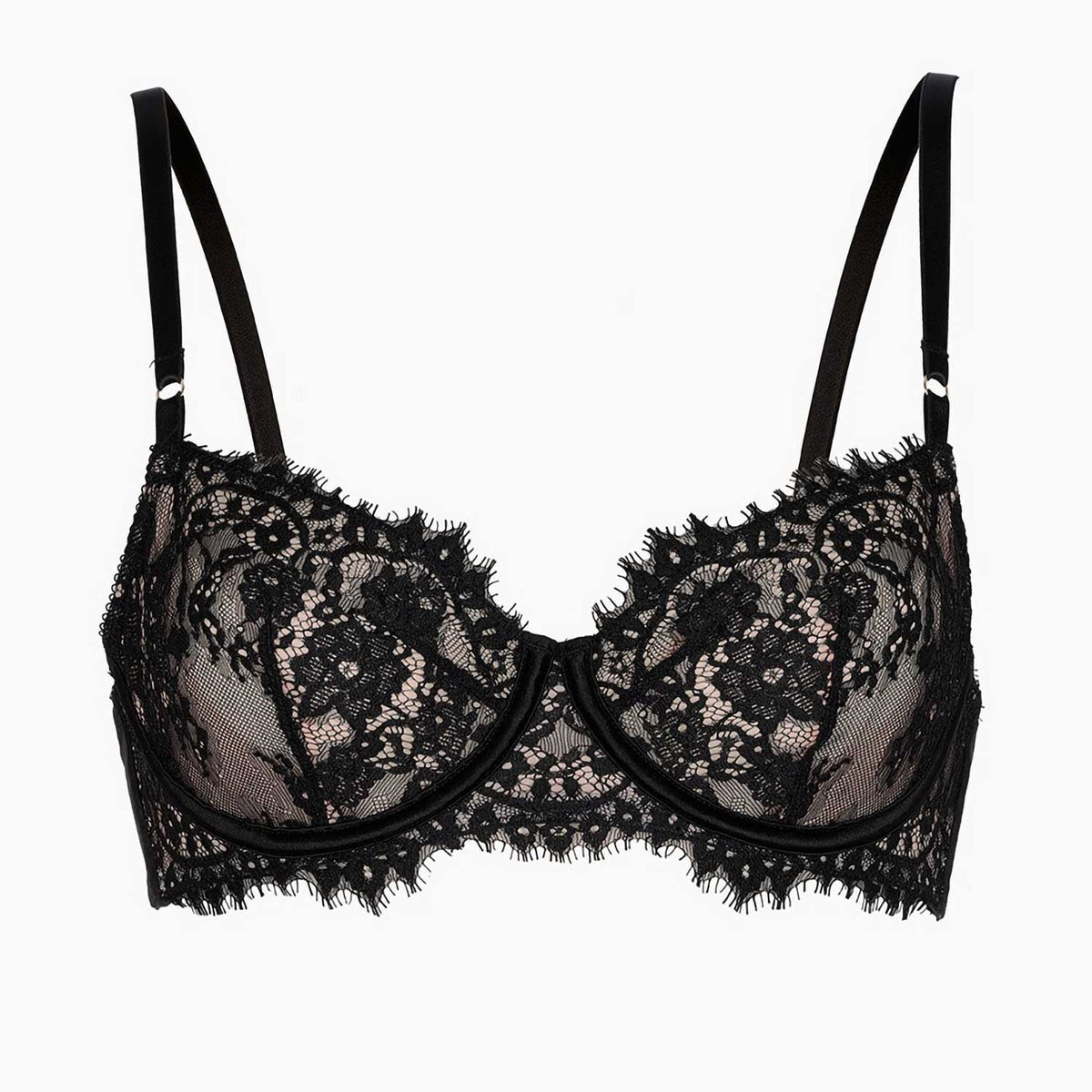 Reggiseno balconcino con ferretto in pizzo nero Lovable L0EE5