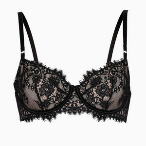 Reggiseno balconcino con ferretto in pizzo nero Lovable L0EE5