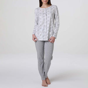 Pigiama donna maglia aperta in cotone leggero Lovable L0EQH
