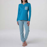 Pigiama donna a righe cotone leggero Lovable L0EQI