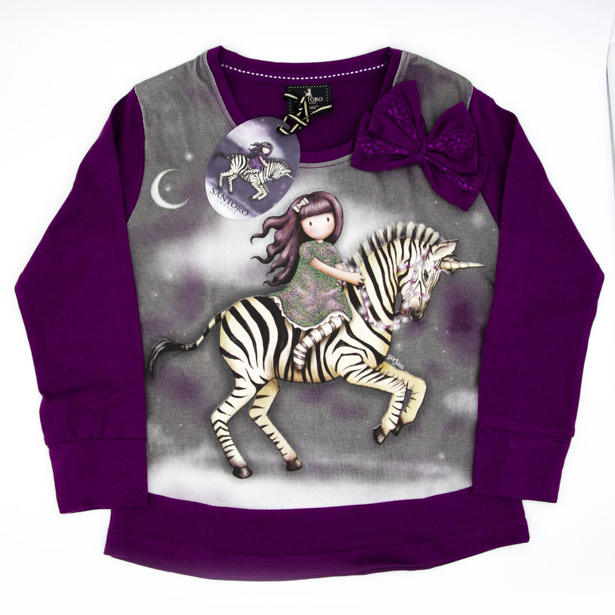Pigiama bambina Santoro Gorjuss 54659 viola caldo cotone