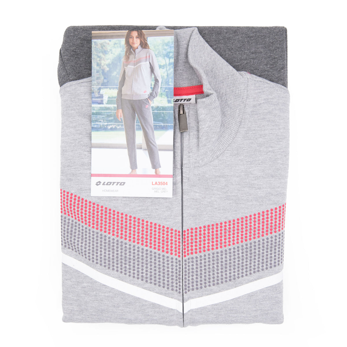 Tuta Lotto donna cotone primaverile homewear LA3504 grigio