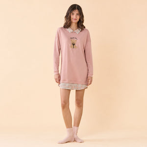 Abitino donna con orsetto in caldo cotone Noidinotte LA3624